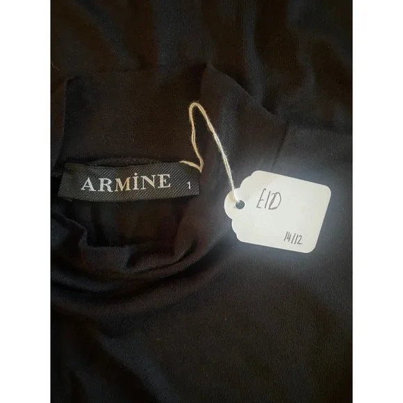 Armine Black Mock Neck Sleeveless Midi Dress Minimalist Chic Size 12‎ - Picture 4 of 6